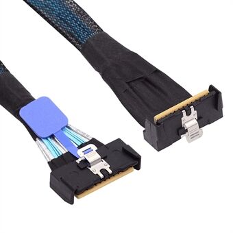 SF-063-UP 35 cm PCI-E 5.0 Mini Cool Edge IO MCIO Vinklet PCI-E Slimline SAS 8i 74-pin hannkontakt til MCIO 74-pin hannkontakt forlengerkabel