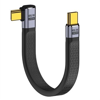 UC-002-0.13R 13cm rettvinklet 240W Type-C hann til hann USB4 40Gbps 100W 8K flak FPC datakabel for bærbar PC telefon