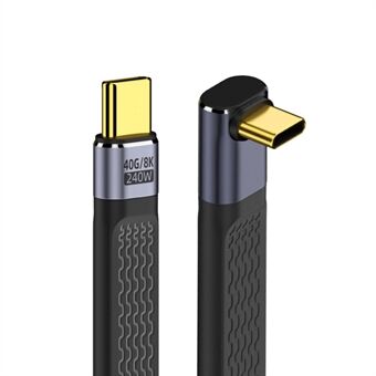 UC-002-0.13U 13cm oppover-vinklet 240W Type-C hann til hann USB4 40Gbps 100W 8K flat og tynn FPC datakabel for bærbar datamaskin og telefon