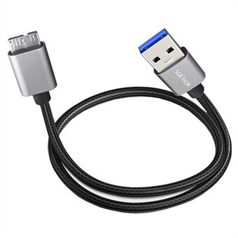 JUNSUNMAY 2m USB-A 3.0 Mann til Micro-B Mann Nylonflettet Kabel til Harddisk Kamera Data