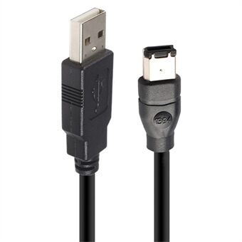 JUNSUNMAY 1,8m FireWire IEEE 1394 6 Pin hann til USB 2.0 hann Adapter Konverteringskabel.