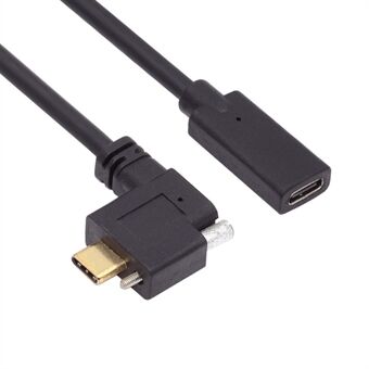 UC-041-RI 0.3m USB 3.1 Type C Vinklet Hann til Hunn Forlengelsesdata Skrueløsende Kabel