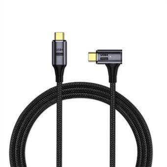 2m PD 100W 5A USB4.0 20Gbps Data Cable som støtter 8K / 60Hz Type-C til Type-C, med en vinkel på siden og magnetisk lading.