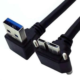 U3-078-OPP 25 cm Nedvinklet USB 3.0 hannkontakt til Micro 3.0 plugg Oppvinklet kabel