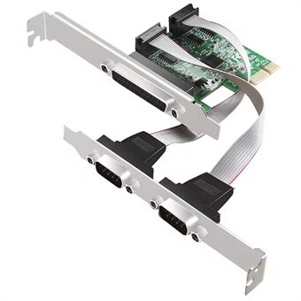 TXB099 RS232 PCI-e adapterkort med doble COM-serieporter + skriverparallellportutvidelseskort