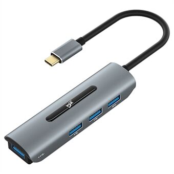 V200A 4-i-1 aluminiumslegering Type C USB C Hub-adapter til USB 2.0 USB 3.0-porter for bærbar PC-datamaskin