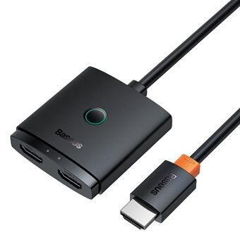 BASEUS AirJoy Series 2-i-1 Tosidig HDMI-bryter 4K HD Video Adapter med 1m Kabel - Svart