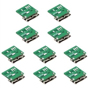 CN-007 10 stk Micro USB 3.0 10-pins hunnkontakt-kontaktadapter Kortmontert SMT-type med PCB