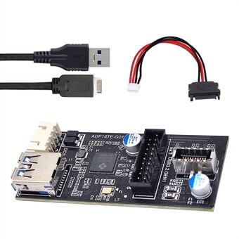 U3-084-EF+UC-117 5Gbps Type-E 19/20Pin Header til USB 3.0 20Pin & Type-E Dual Ports Female PCBA Type Adapter Splitter HUB