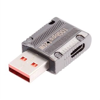 UC-029-TC003 120W 10Gbps USB 3.1 Type C Hunn Høyrevinklet til USB 3.0 Type-A Hann Rett Type Strømadapter