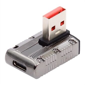 UC-029-TC006 USB 3.1 Type C hunn til USB 3.0 Type-A hann 90 graders vinkel til venstre 10 Gbps 120W Mini-strømadapter.