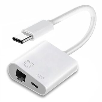 UC-155-TC006 Type C USB-C til 100 Mbps nettverks RJ45 med PD-strømforsyningsadapter for bærbar PC, nettbrett, telefon