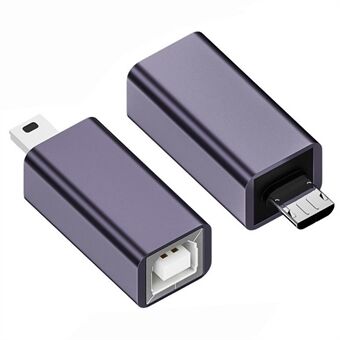 U2-010-MM 2 stk USB 2.0 B Type hunn til mini USB og mikro hann forlengelsesadapter for skriver, telefon eller disk.