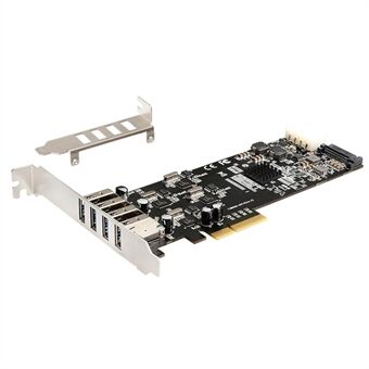 TXI058 Stasjonær datamaskin 4 USB3.0 PCI Express-kortadapter 4x5G PCI-E til USB3.0 Utvidelseskort