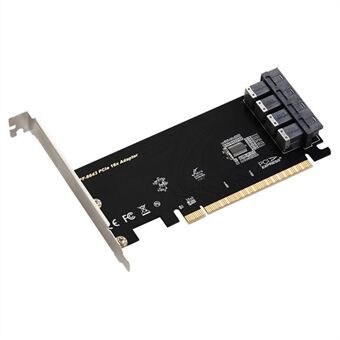 TXB128 SFF8639-grensesnitt 4-port Nvme-adapterkort Solid State Drive til PCIE X16 til 4 U.2-utvidelseskort.