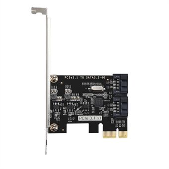 TXB116 SATA Hard Drive Expansion Card PCI-E 3.1 til 2-port SATA 3.2 6Gbps Adapterkort (Brikke: JMB582)