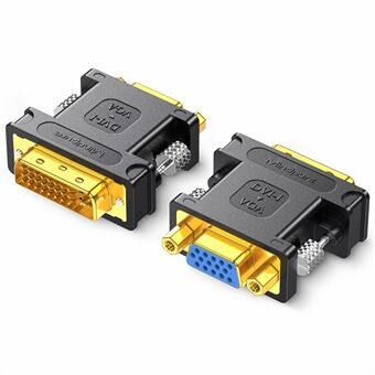 MINDPURE AD050 24+5 DVI Hann til VGA Hunn HD Video Adapter Gullbelagt Omformer