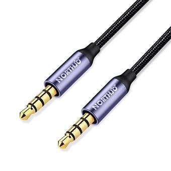 NORTHJO 1 m lydkabel 4 polet 3,5 mm hann til hann stereo hjelpeledning