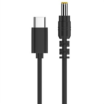 9V USB-C til DC 5,5x2,5 mm strømadapterkabel PVC-skall Type-C forlengelsesladekabel Ladeledning