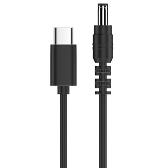 USB-C til DC strømkabel 9V 5,5 x 2,1 mm PVC-strømledningsadapter for rutere, kameraer, TV-boks, skrivebordslamper