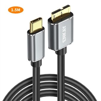 ENKAY HAT PRINCE 1,5m USB 3.1 Type-C til USB 3.0 Micro B-kabel for Kamera Harddisk Lading Datakabel