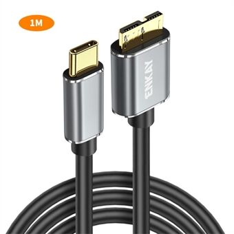 ENKAY HAT PRINCE 1m USB 3.1 Type-C til USB 3.0 Micro B-kabel for kamera harddisk lading datakabel