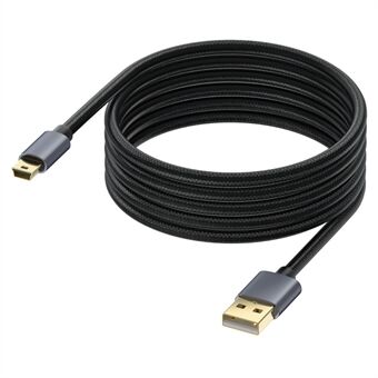 10m USB 2.0 til Mini B Hann Ladeledning USB Mini til USB Ladekabel for PS3-kontroller / MP3-spiller / Kamera