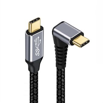 UC-064-UP-1.0M 90-graders vinklet Type-C USB-C hann til hann USB3.1 10 Gbps 100 W hurtigladende datakabel med E-markørbrikke