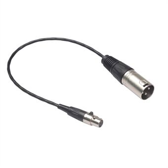 0,3m Mini XLR 3Pin Hunn til 3Pin Hann Audio Adapterkabel Skjermet kobbermikrofonkontakt ledningsledning - svart