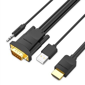 VENTION ABIBF ABI Serie 1m HDMI til VGA-kabel med 3,5 mm lyd, USB-A-kontakt, 1080P / 60Hz