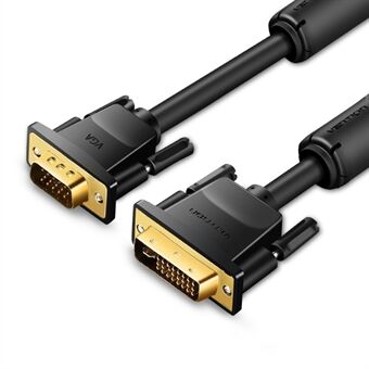 VENTION EACBG 1,5m 24+5 DVI til VGA Kabel 1080P 60Hz Hann til Hann Gullbelagt Adapterkabel - Svart