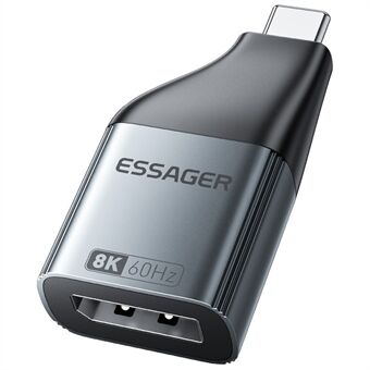 ESSAGER DP til Type-C 8K 60Hz HD Videoinnspilling Adapter for Monitor HDTV Projektor