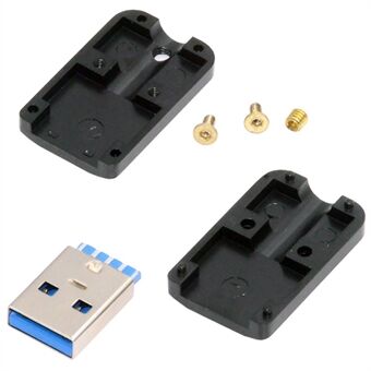 CN-024-MA Loddetype USB 3.0 Type-A Hannkontakt med aluminiumslegeringskall for 6,0mm kabel