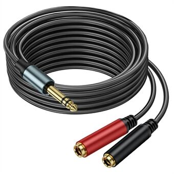 3m 1 / 4 Tomme TRS Stereo Splitter Y Kabel 6.35mm Stereo Hannplugg til Dobbel 6.35mm Hunnkontakt Ledning