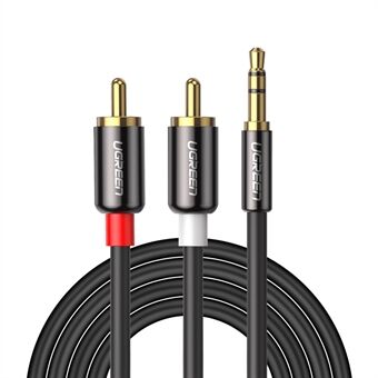 UGREEN 8m AUX-ledning 3,5 mm til 2RCA stereolyd Y-splitterkabel for smarttelefon-høyttalernettbrett