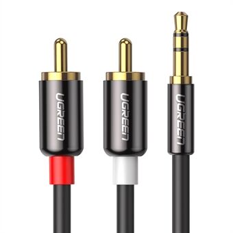 UGREEN 20779 0,5 meter RCA-kabel 3,5 mm hann til 2RCA hann Y splitter stereolydkabel for smarttelefoner / høyttalere / nettbrett / HDTV / MP3-spillere