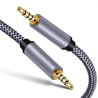 1m 3,5 mm hann-til-hann Audio Aux-kabel HiFi Stereo TRRS Audio-forlengelseskabel for mikrofonhøyttalerhodetelefoner