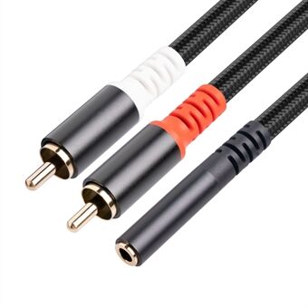 3706 30 cm lydkabel 3,5 mm hunn til 2 RCA hann stereoadapter AUX-ledning for mobiltelefon MP3-spiller bærbar PC