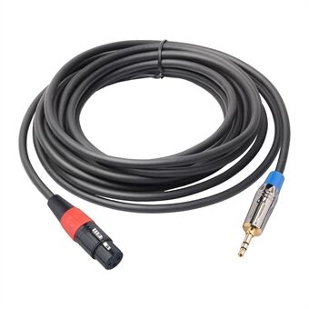 TC194BUXK107-50 5m konverterkabel for mobiltelefon / lydkort / mikser 3,5 mm hann til XLR 3-pins hunnadapterledning