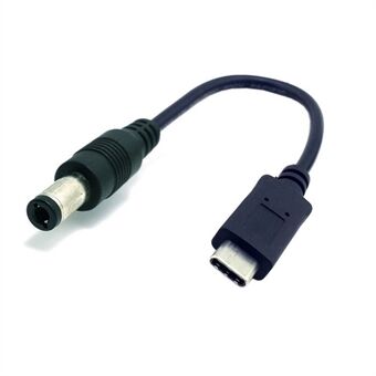 USB 3.1 Type C USB-C til DC 5,5 2,5 mm strømplugg Forlengelseskabel for Apple New Macbook - Svart