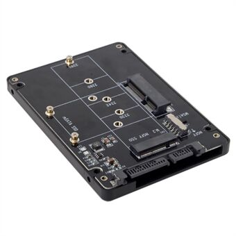 2-i-1 Combo M.2 NGFF B-nøkkel & mSATA SSD til SATA 3.0 Adapter Converter Case kabinett