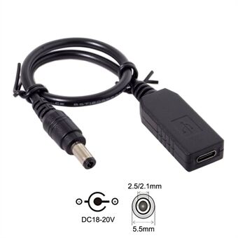 USB 3.1 Type C USB-C til DC 20V 5,5 2,5 mm og 2,1 mm strømplugg PD-emulatorutløserkabel for bærbar PC