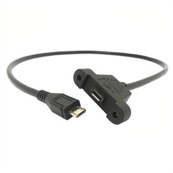 Micro USB 5Pin Hann til Hunn Forlengelseskabel for Panelmontering med Skruer