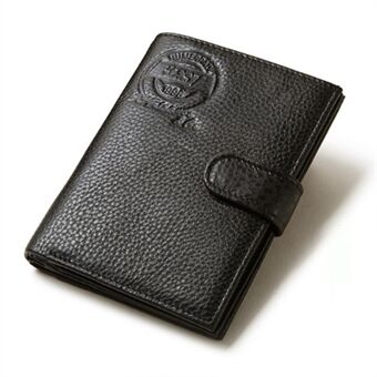 HUMERPAUL BP833 trykkknapp RFID blokkerende topplag kuskinnkortveske Myntveske Passholder kort lommebok