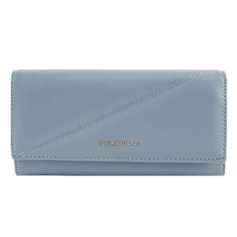 FFY FY207-37 Flere kortspor Tri-fold lang veske PU-skinn kvinner Clutch lommebok med glidelåslomme