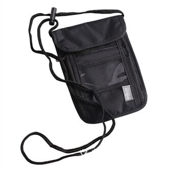 Travel Nylon skulder Crossbody Bag RFID-blokkerende passholder for å holde kortdokumentene dine trygge (med klart PVC-vindu)