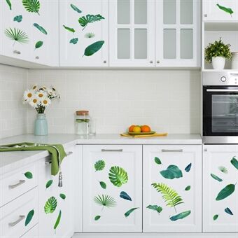 MS228 Green Leaf Vegg-klistremerke Stue Soverom Decal Tapet Home Decor (Ingen EN71-sertifisering)