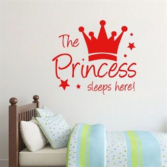 YJ912 1 sett Princess Crown veggdekor PVC-klistremerke veggdekorasjon for Kids (ingen EN71-sertifisering), 28x32 cm