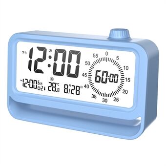 Digital vekkerklokke med visuell timer 3 nivåer lysstyrke USB oppladbar nedtelling LCD tidsreminder