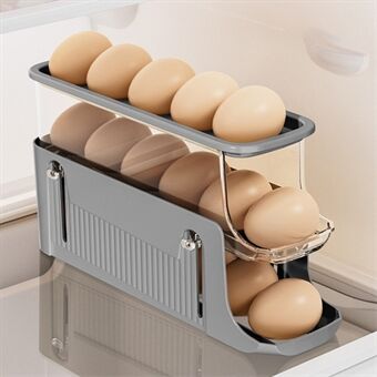 TY-29010 Auto Rolling Design Kjøleskap Egg Holder 3-lags 17 Egg Beholder Oppbevaringsboks (BPA-fri, ingen FDA)